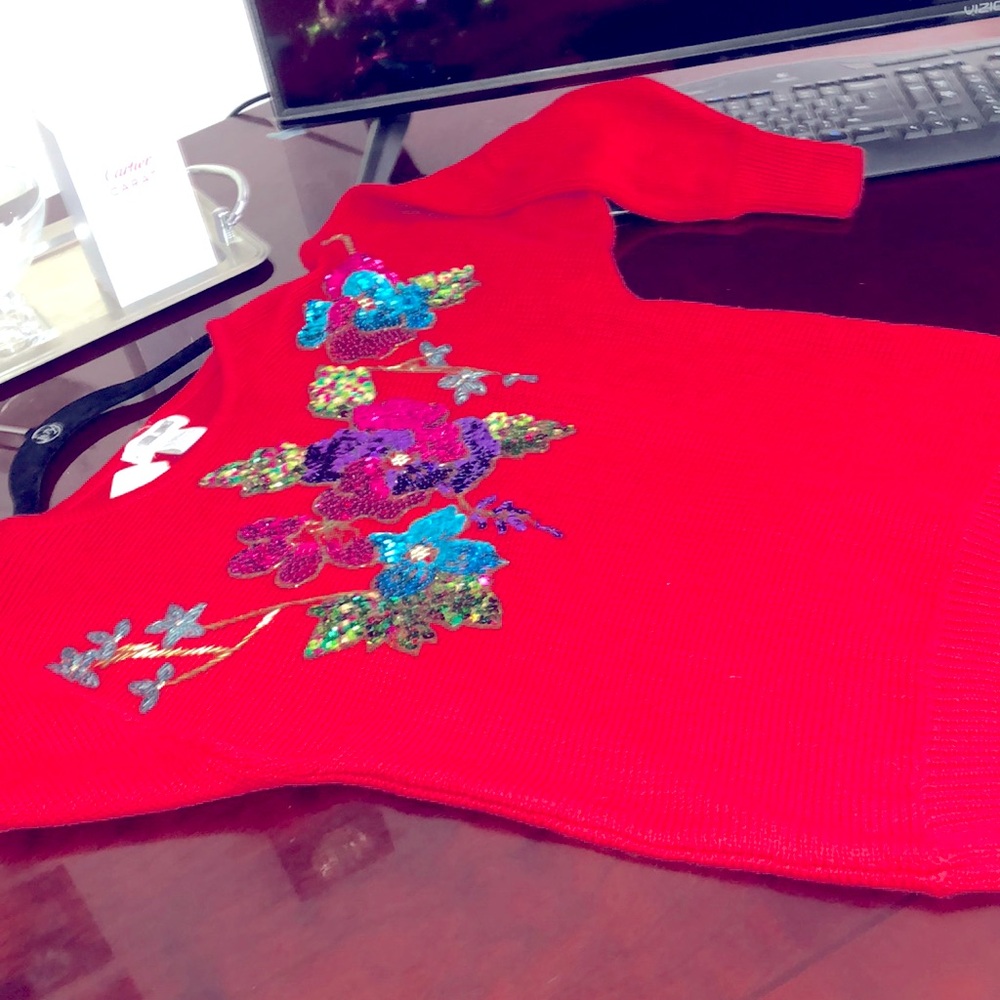 Victoria Jones Sequin Beaded Sweater